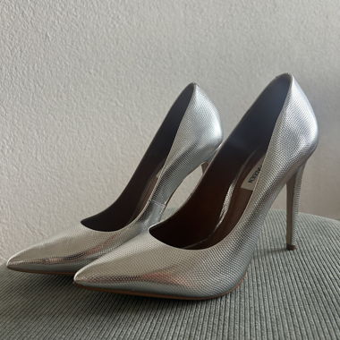 Silver Steve Madden High Heels