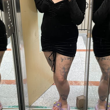 Mini abito in velluto nero 
