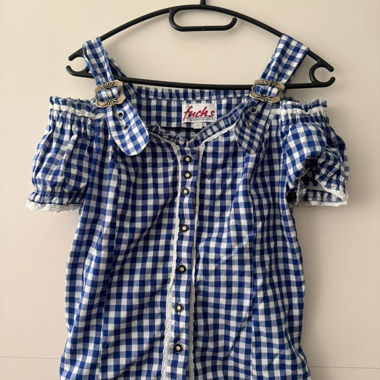 Traditional Blouse by Fuchs - Blue/White Checkered