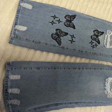 5 blaue denim jeans