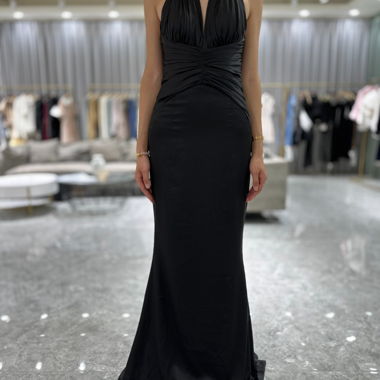 Robe noire longue de soirée