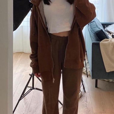 brown brandy melville hoodie jacket🎀💕