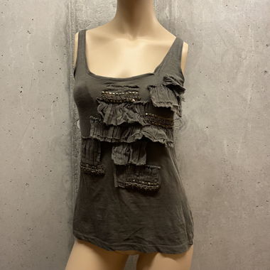 Ruffled Embellished Tank Top 
