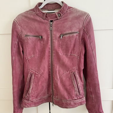 MARC AUREL leather biker jacket pink size 36
