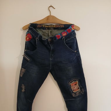 Desigual Jeans Flowers Denim Size M/L