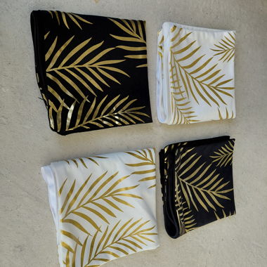 Pack de 4 housses de coussin noir et blanc