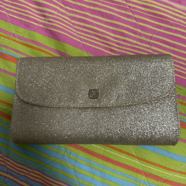 Lancôme glitter clutch bag