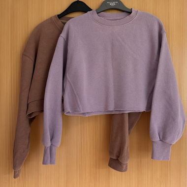 Set di 2 crop top a maniche lunghe
