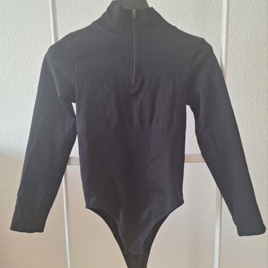 Body nero maniche lunghe con zip