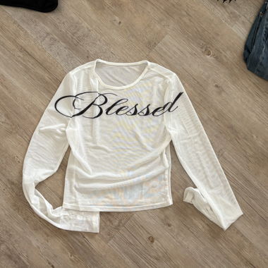 blessed top in mesh