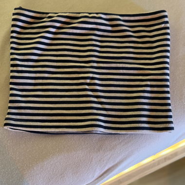 Top bandeau bleu/blanc à rayures
