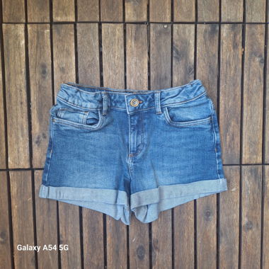 Blue Rolled-Hem Denim Shorts ZARA 10 years / 140cm