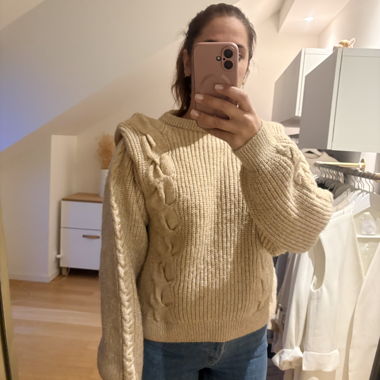 Pull torsadé beige TOPSHOP taille S