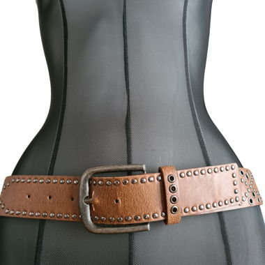 Faux leather Belt 2000’s studded metal rivets 