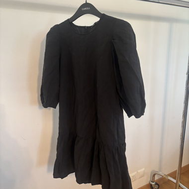 Black Dress with Puff Sleeves
