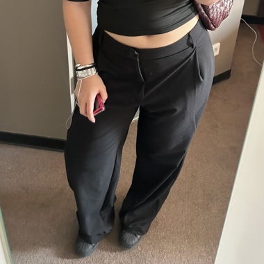 Black Baggy Suit Pants