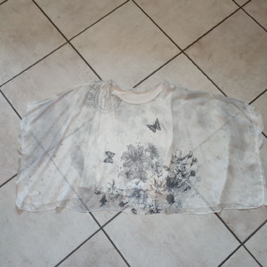 Blouse transparente florale