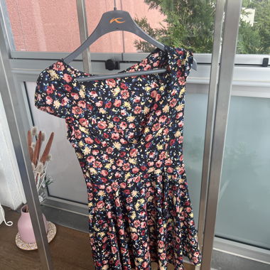 Dark Blue Floral Dress