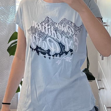 T-shirt bleu clair avec imprimé