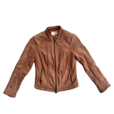veste en cuir couleur blush