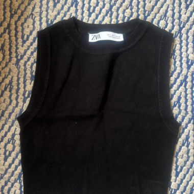 Zara black knit top