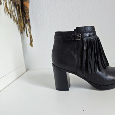 Leder Stiefeletten mit Fransen