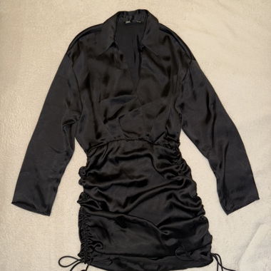 Black Satin Mini Dress