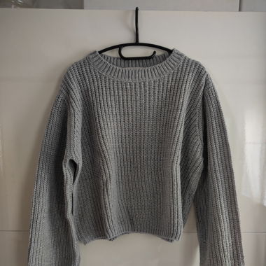 Pull en maille gris clair