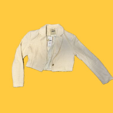Zebra Short Blazer Cream S