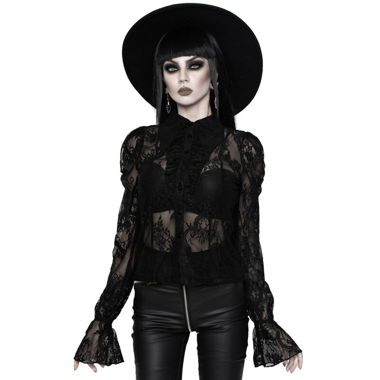 Blusa gotica in pizzo nero