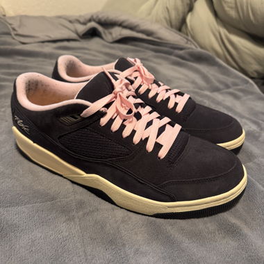 Black and pink Jordan sneakers