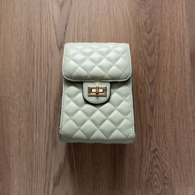 Borsa a spalla trapuntata color menta