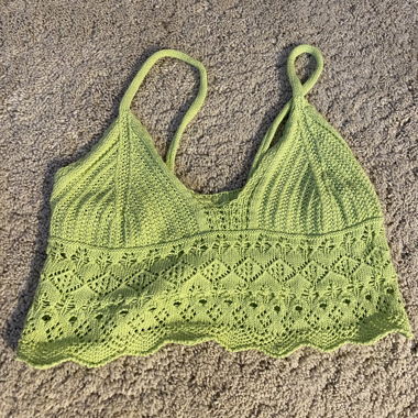 Haut bralette en maille verte