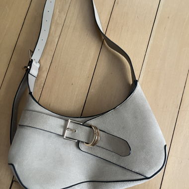 Grey Shoulder Bag with Buckle