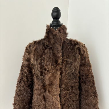 Fluffy brown fur coat