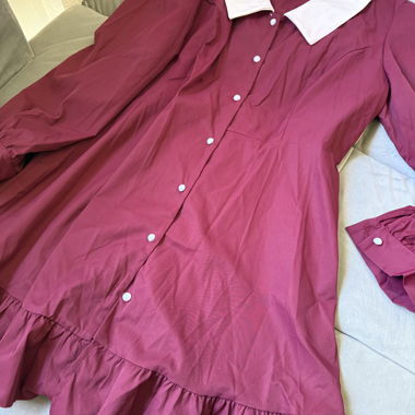 Abito camicia bordeaux
