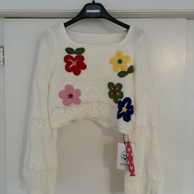 Maglione a maglia floreale primaverile