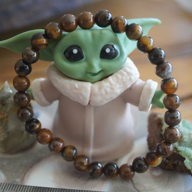 Tigerauge Kugel Gemischt Armband 