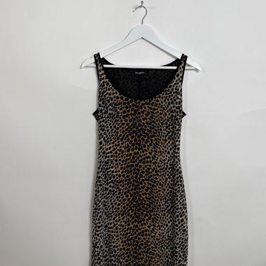 Abito Dolce Gabbana senza maniche con stampa leopardata