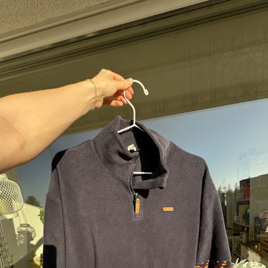 Fleece Pullover Navy/ Orange 