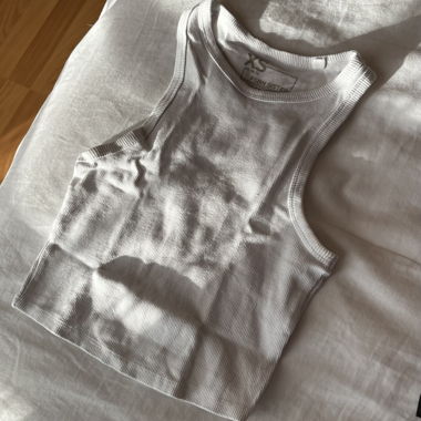 White Ribbed Tank Top