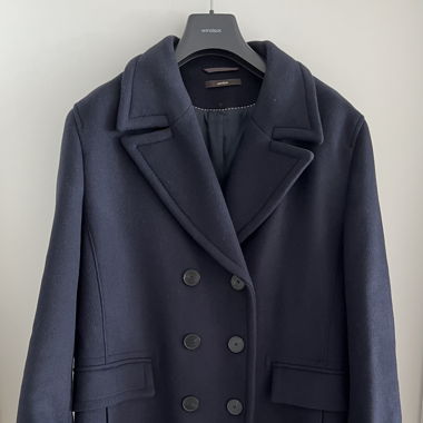 Windsor Schurwollmix-Caban-Jacke in Navy