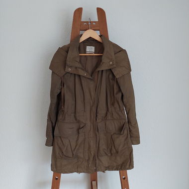 Cappotto in tela kaki  // 38