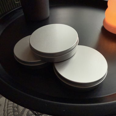 Runde Metalldosen silber, 3er-Set