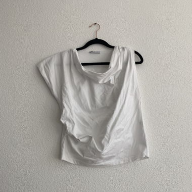 Zara Asymmetrisches Shirt weiß Gr. S