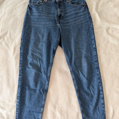 high waist jeans, mom jeans, navy, blau