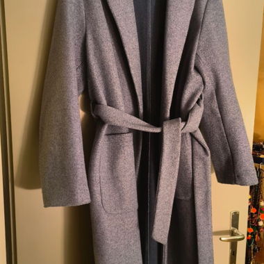 Manteau gris ONLY avec ceinture à nouer