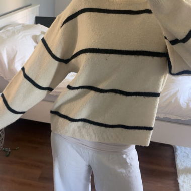 Maglione lavorato a maglia a righe
