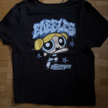T-shirt nero Powerpuff Girls Bubbles