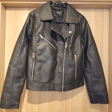 Giacca biker in similpelle nera